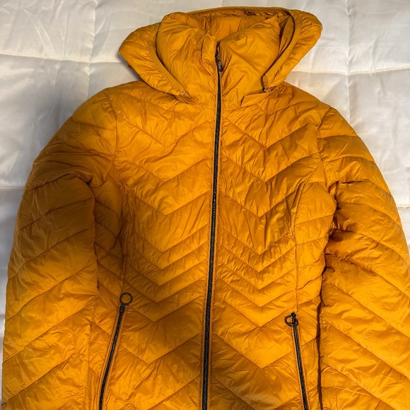 Michael Kors Mustard Puffer Jacket Size S - Picture 1 of 6